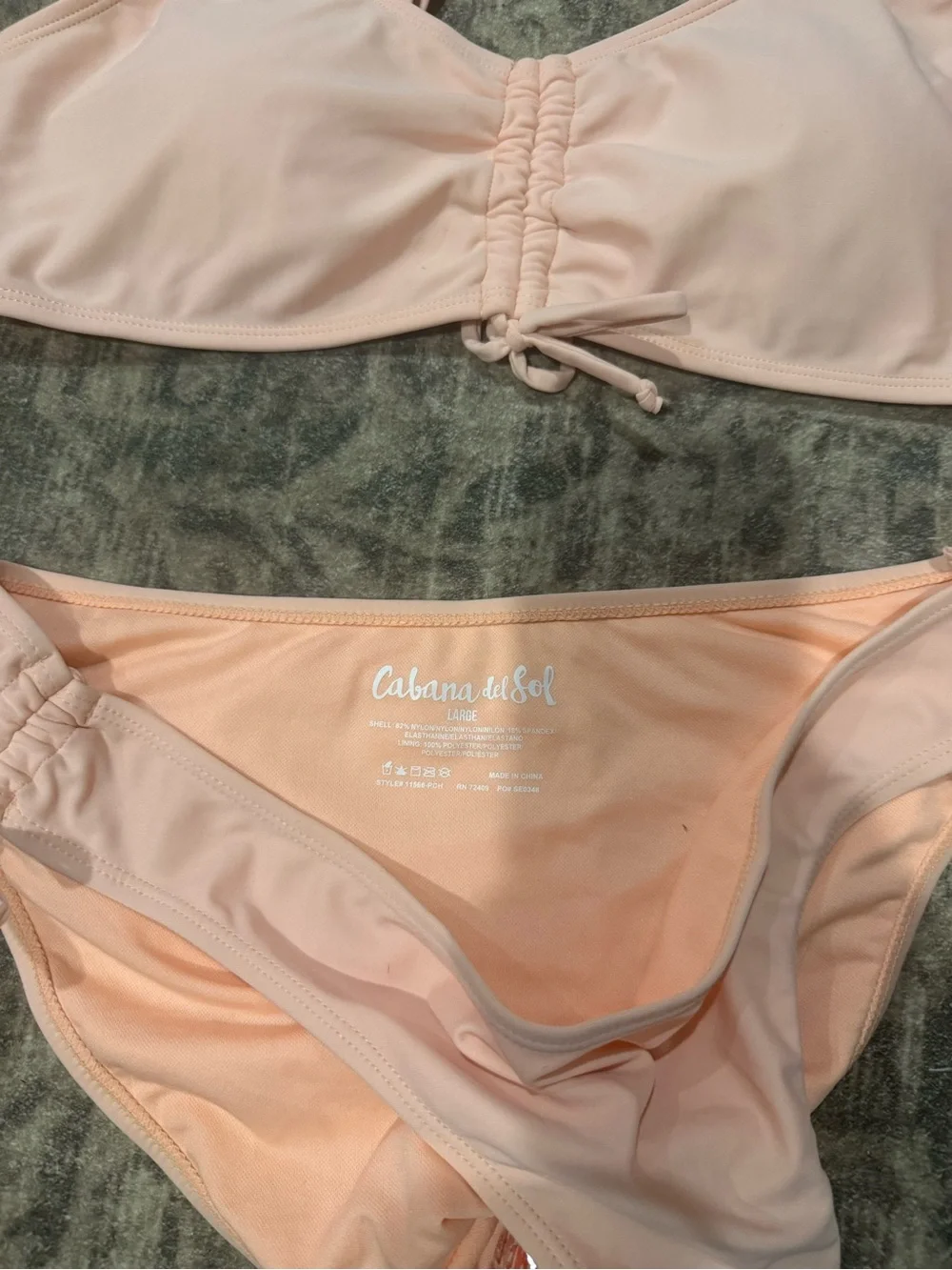 NWT Cabana del Sol Blush Pink Bikini Set Size Large